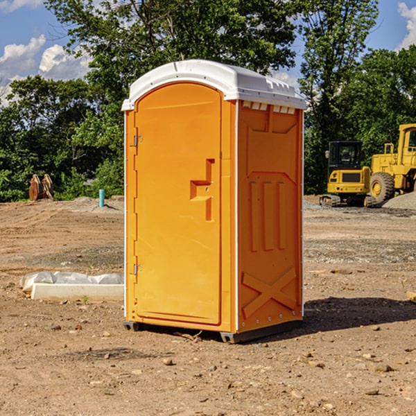 what is the cost difference between standard and deluxe portable restroom rentals in Brownville